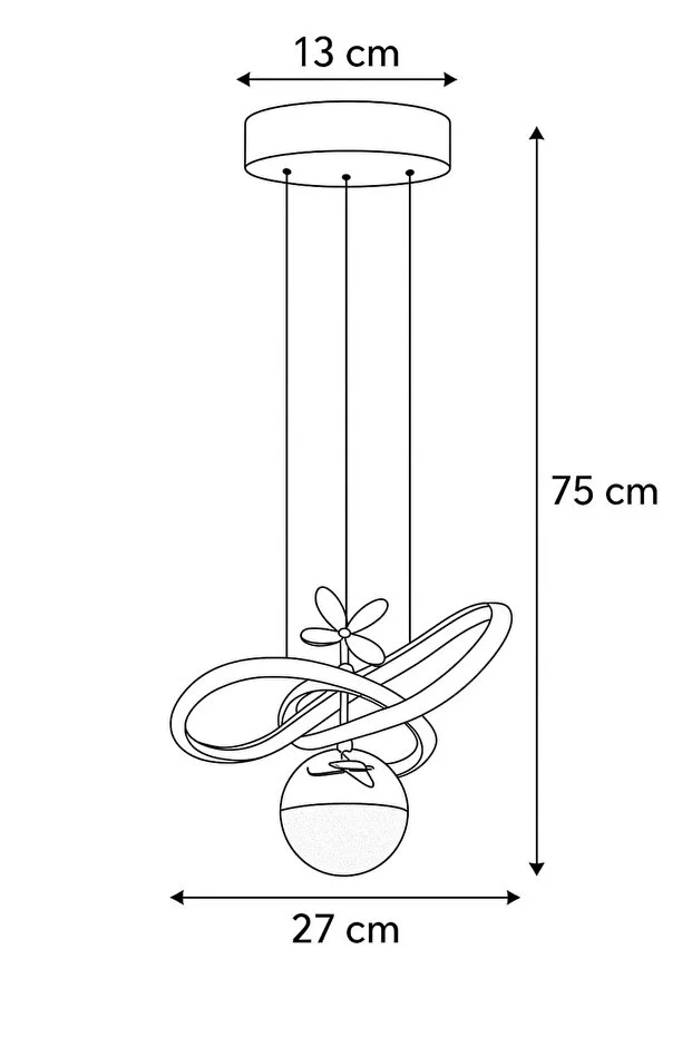 Begonvil Gold 3 Renkli Ledli Modern Lüx Led Avize
